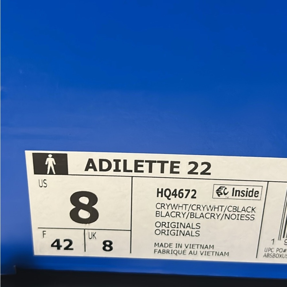 NIB Adidas Adilette Slides MENS 8 - Picture 2 of 3